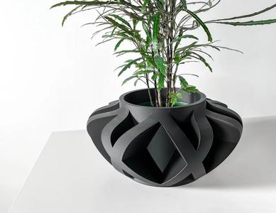 The Sono Planter Pot with Drainage: Tray & Stand Included | Modern and Unique Home Decor for Plants and Succulents | STL File   