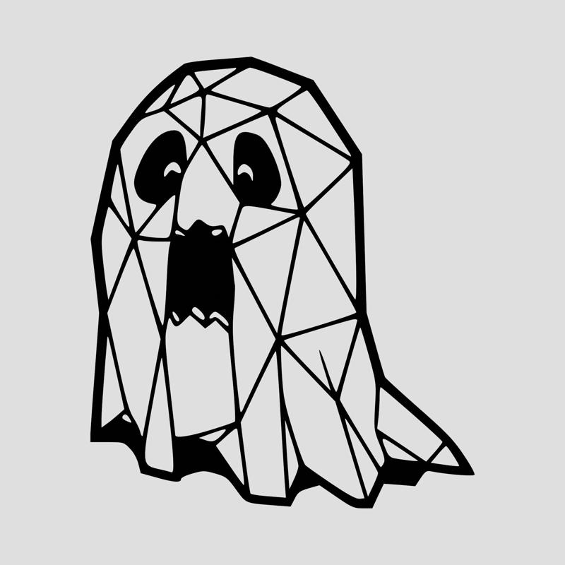 Spooky Ghost Line Art Wall Art - V9