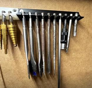 Wall Mount Holder for Hex Shank Drill Bits and Drivers   