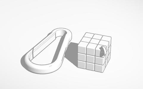 Keychain Rubik's Cube with Carabiner