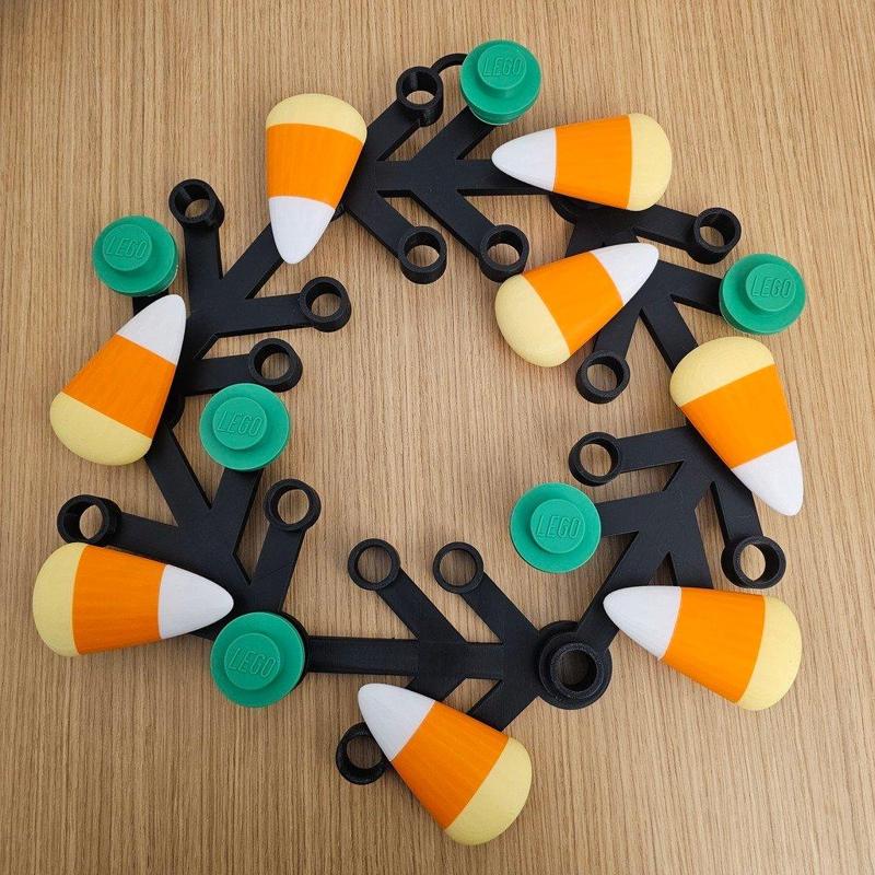Candy Corn Brick Wreath for Halloween