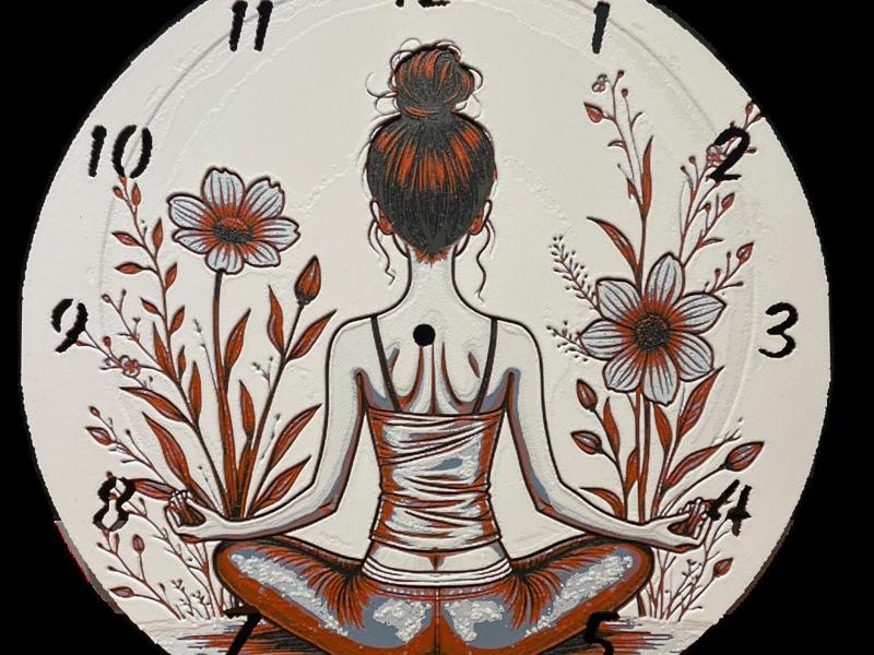 Wanduhr Yoga Hueforge