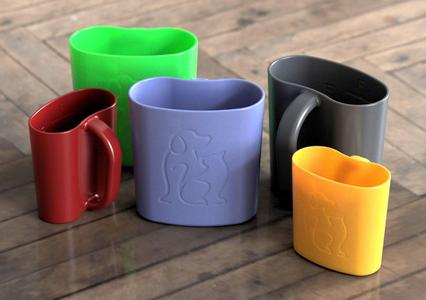 Pet food scoop - scalable - with internal scale