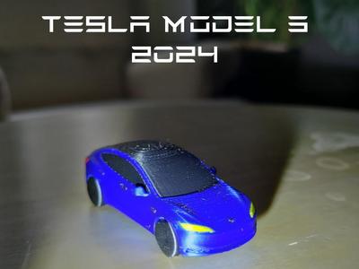 Tesla Model 3 2024 Keychain (with working wheels)