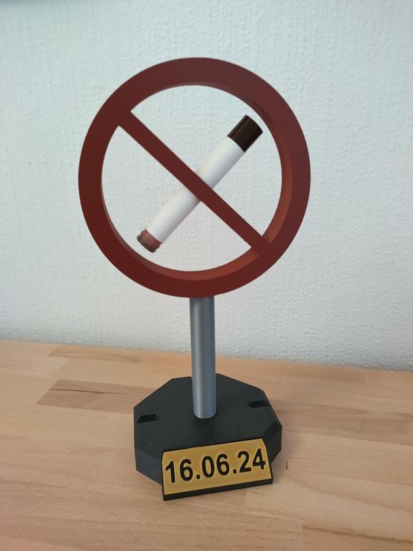 3D Stopped smoking trophy