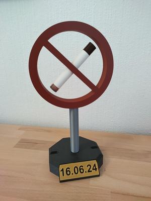 3D Stopped smoking trophy