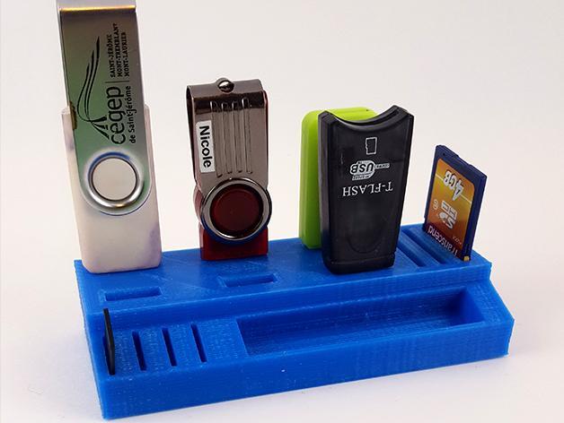 Little USB and SD card holder