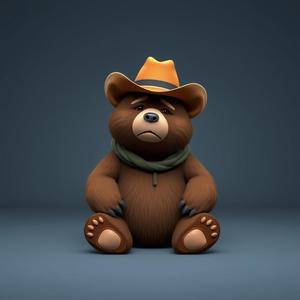 cute bear with cowboy hat