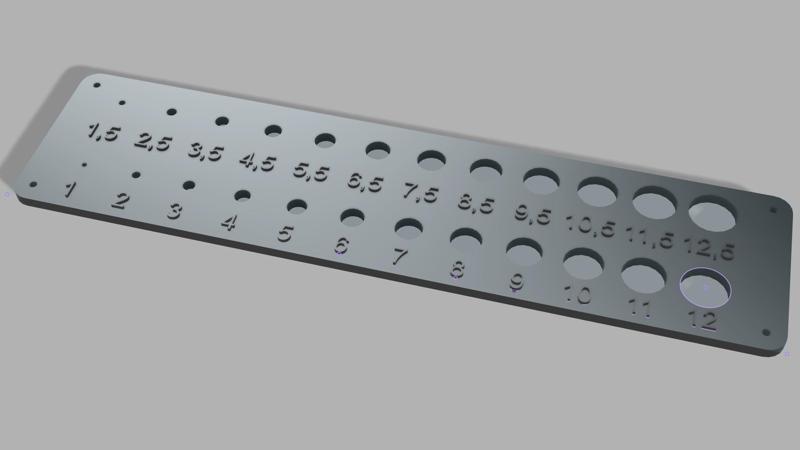 Držák vrtáků , šablona na díry