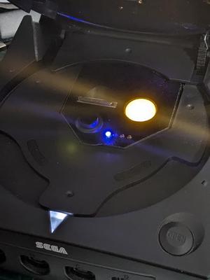 GDEMU mount with Blue Retro sync button and LEDs (and optional power switch)