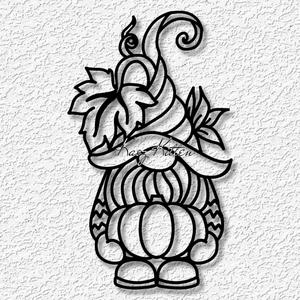 pumpkin garden gnome wall art autumn home decor