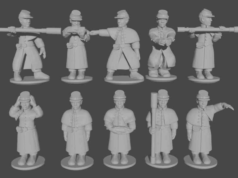 10-15mm Union Artillery Crew in Greatcoats UA-40