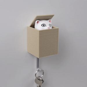 CAT IN BOX - WALL KEY HANGER