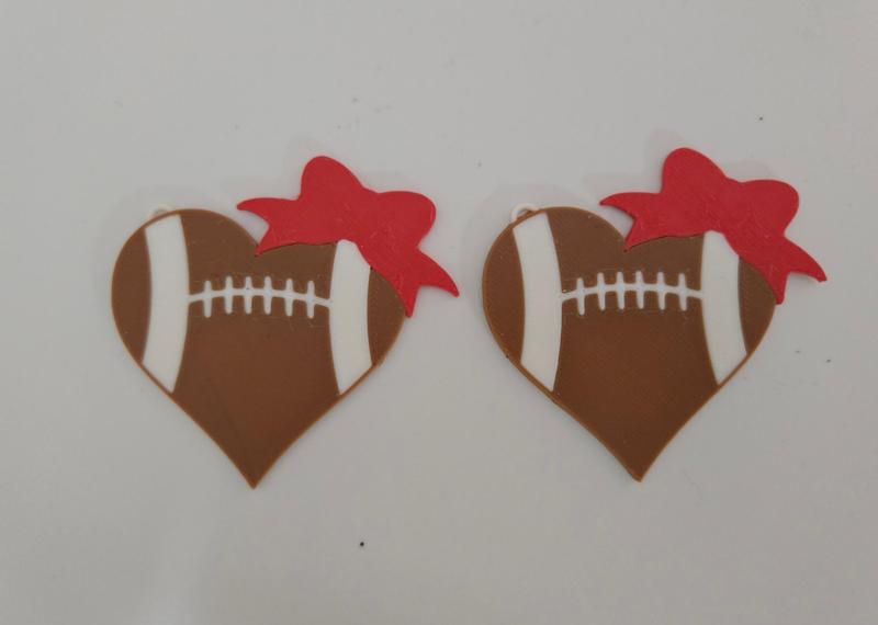 Cheer Bow football earrings