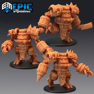 Barrel Construct Set / War Machine / Steampunk Tech Battle Robot