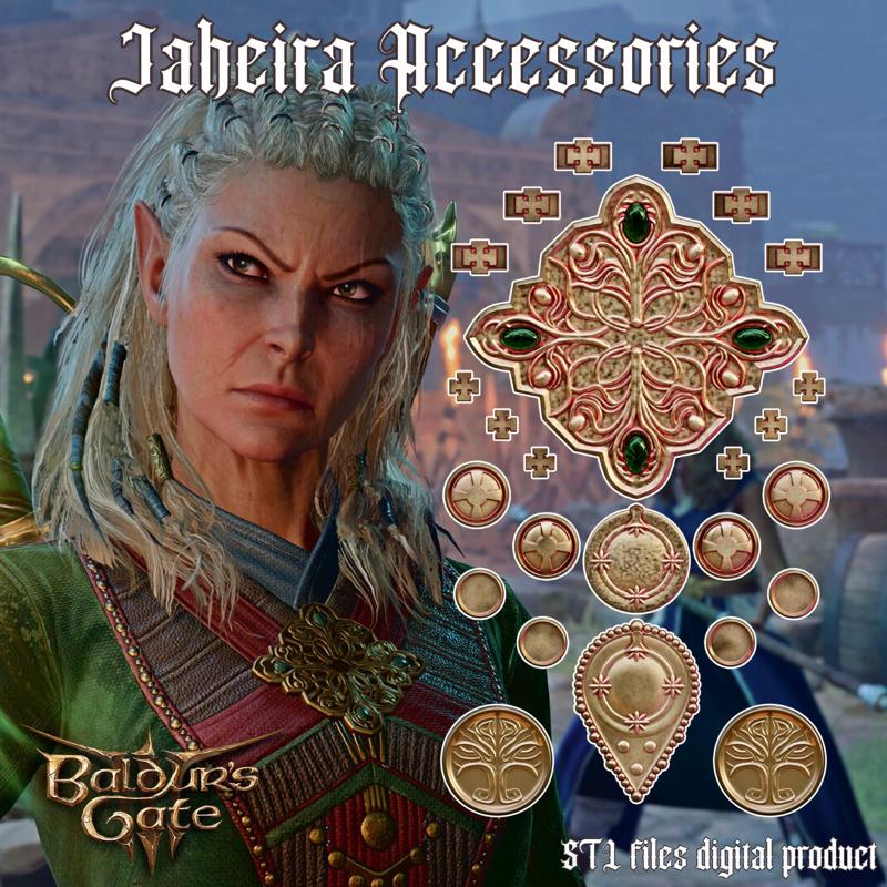 JAHEIRA ACCESSORIES COSPLAY SET BALDURS GATE 3