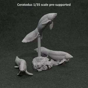 Ceratodus set 1-35 scale pre-supported prehistoric fish