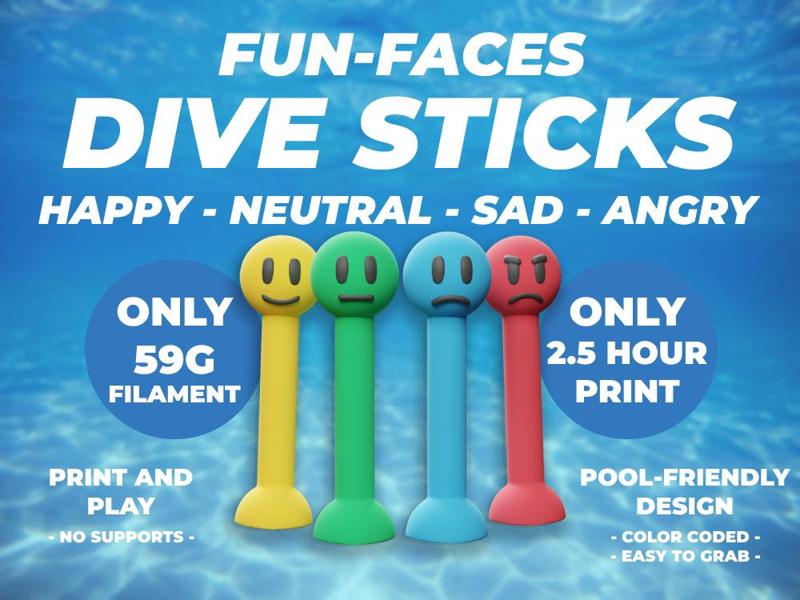 Fun-Faces Diving Toy Sticks