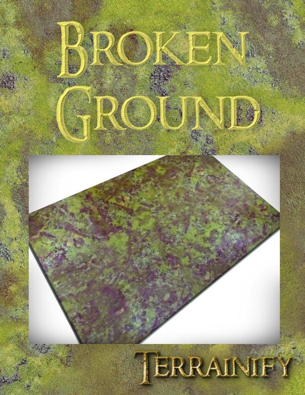 Broken Ground Gaming Mat: 3 ft x 3 ft (91.4 cm x  91.4 cm)