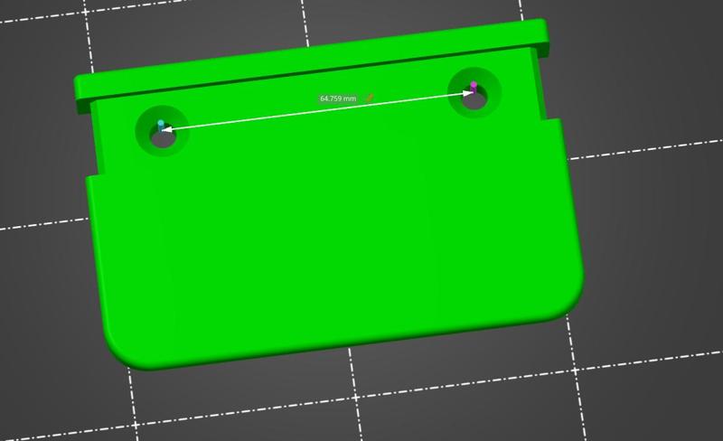 Balcony door handle 65 mm