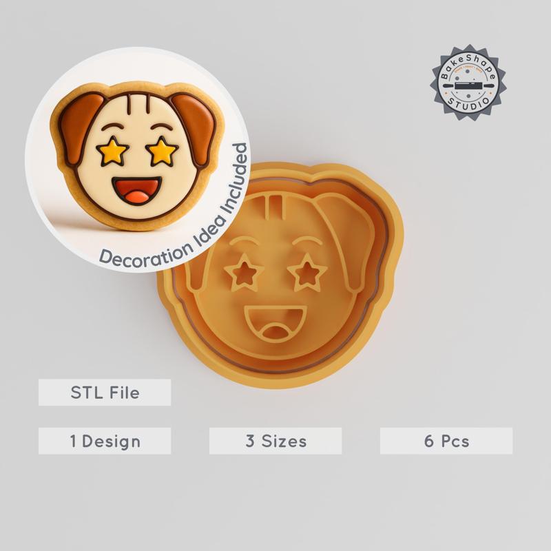 Lucky Animal Shape Cutter & Stamp, Cookie & Fondant Decoration, S/M/L, Wildlife Dog Design PRODUCT_897