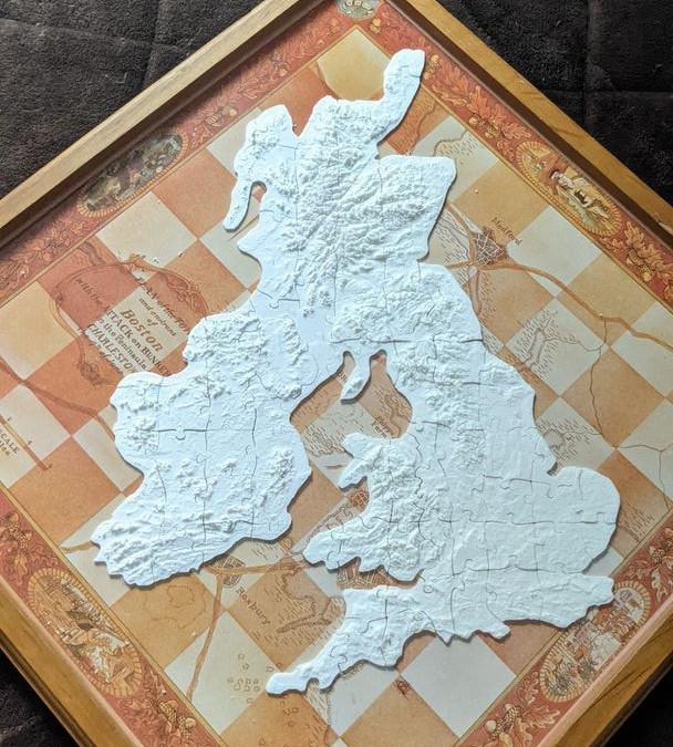Topographical Jigsaw Puzzle of The United Kingdom and Ireland