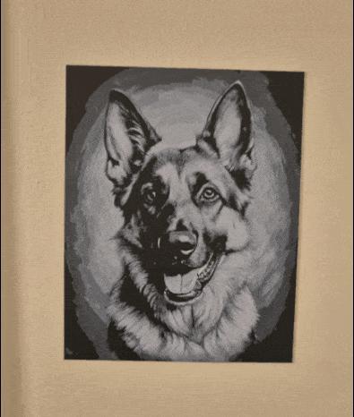 Wolf Dog Head - 3D Model hueforge, german shepherd