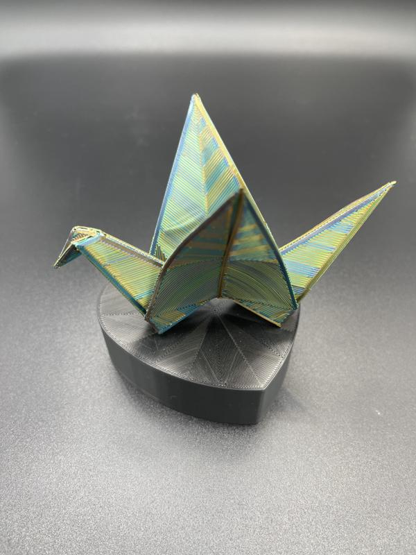 Printagami PLA Crane 3D Printed Origami Sculpture Version