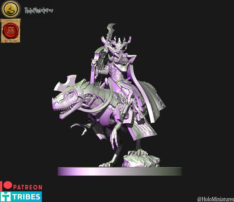 Dark elves Dreadlord on raptor (elf)