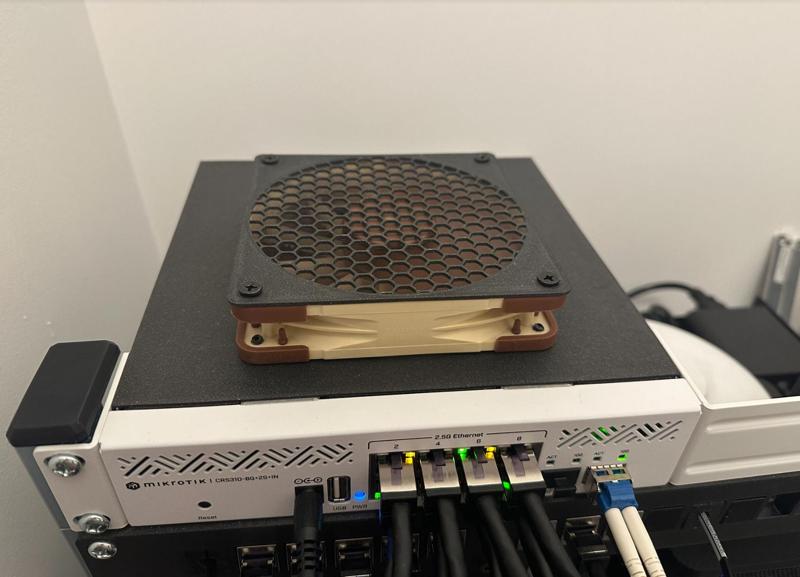 Microtik CRS310 cover with 120mm fan