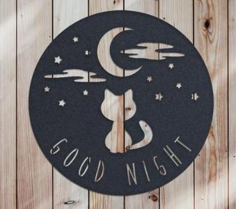 2D wall art decor good night sign