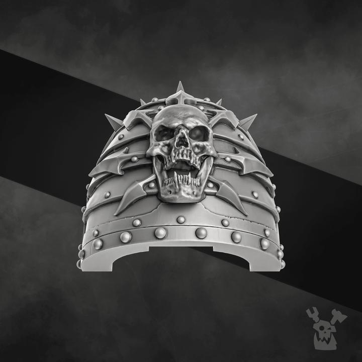 Skull with Spikes Shoulder Pads