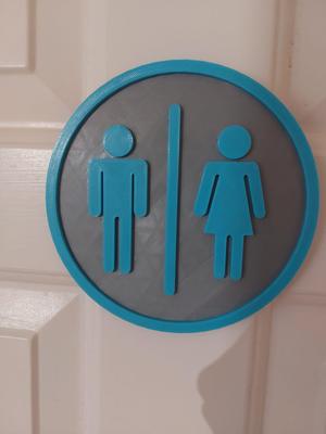 Cool Bathroom / Toilet Door Sign (No AMS)