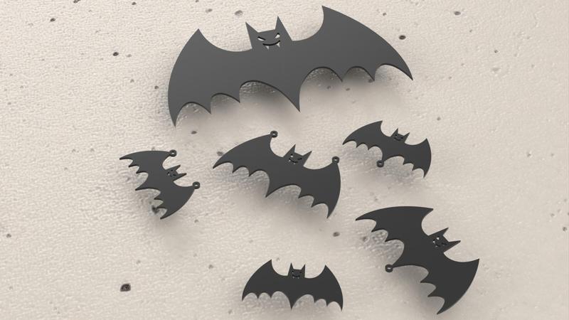 Halloween Bat Decoration - Set of 3x3