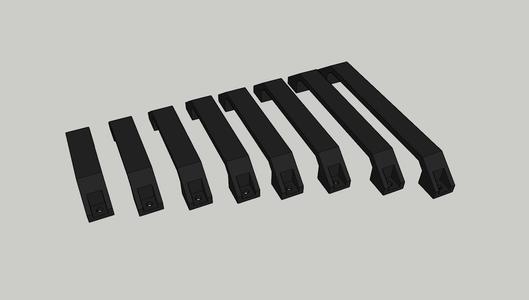 Heavy duty pull Handle for M5 screws (different lengths)