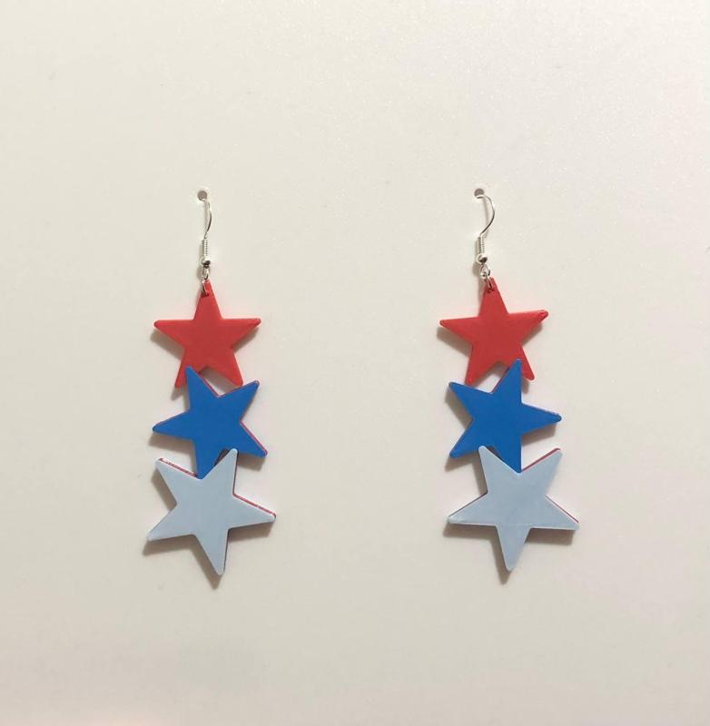Earring star pendant tree color