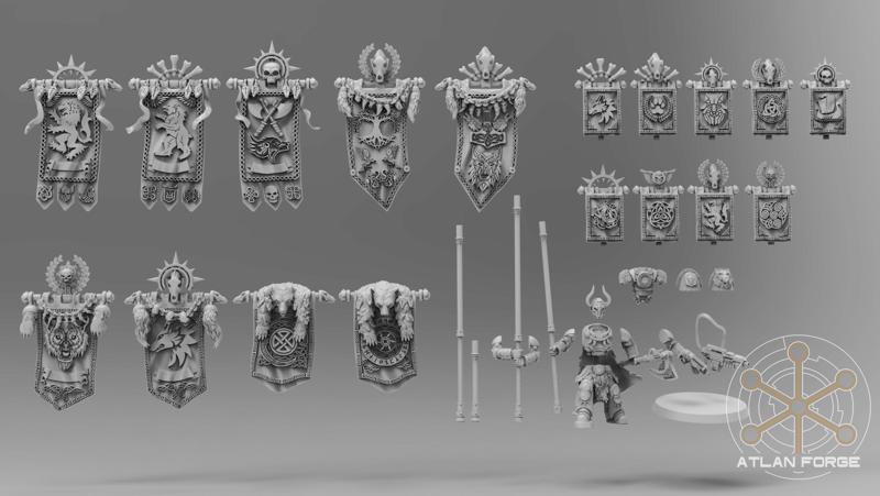 Asgardian War Banners (18) + Standard Bearer