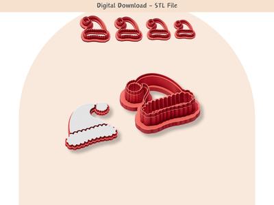 Santa Hat Clay Cutter for Polymer Clay | Digital STL File | Clay Tools | 4 Sizes