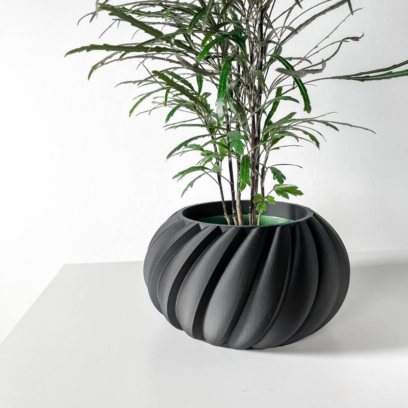 The Oro Planter Pot with Drainage Tray & Stand: Modern and Unique Home Decor for Plants