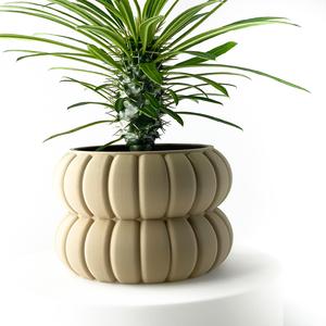 The Yanor Planter Pot with Drainage: Tray & Stand Included | Modern and Unique Home Decor for Plants