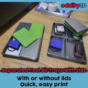Separated Tool Bit Trays With Lids