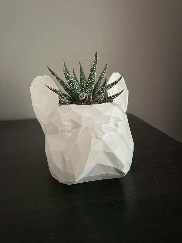 French Bulldog Head Low Poly Planter