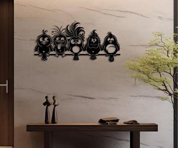 Funny Cartoon Birds Wall Art