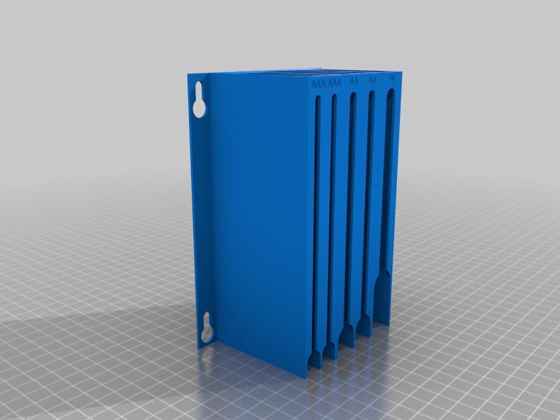 Wall Mounted Battery Holder 2xAA 2xAAA 1x9V