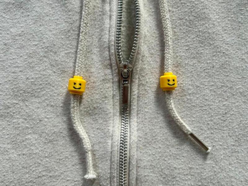 Brick Head Hoodie Drawstring Beads