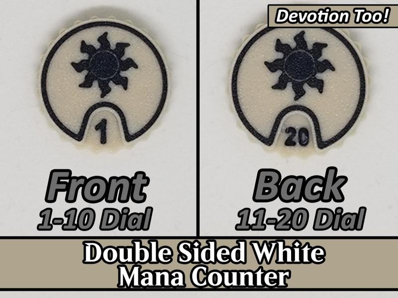 MTG White Mana / Devotion Counter Double Sided