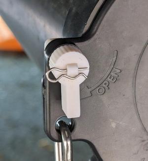 RV Sewer Hose Carrier Cap Latch