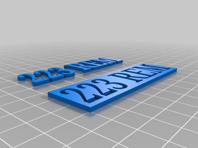 223 Rem Name Plate