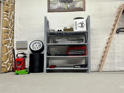 rack shelves 1:18 diorama garage diecast 