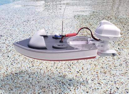 RC boat hull for outboard RC motor